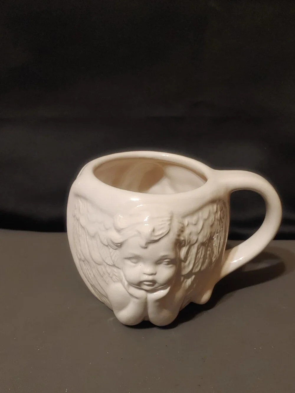 Vintage 3D Ceramic Cherub Coffee Mug